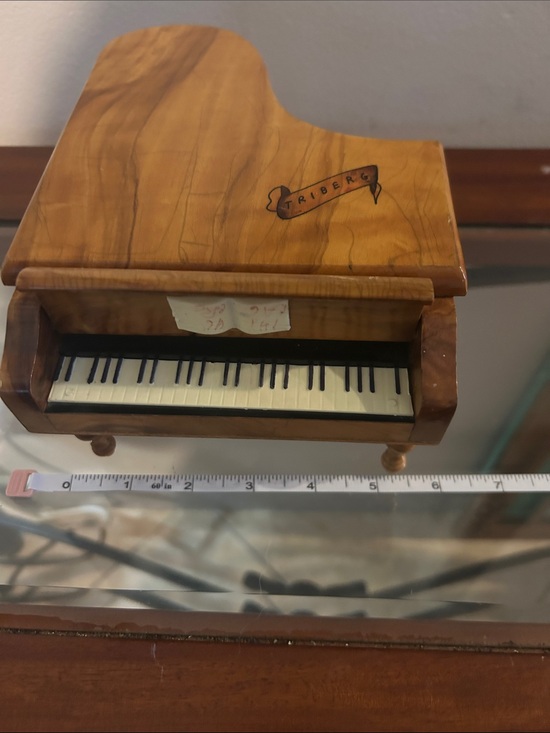 Other - Wooden Mini Grand Piano Trinket Box - Natural Wood Finish music box